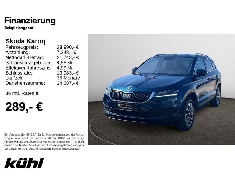 Blau Gebraucht 2022 Skoda Karoq Clever SUV | 28.690 € (Fairer Preis) - Bild 1/4
