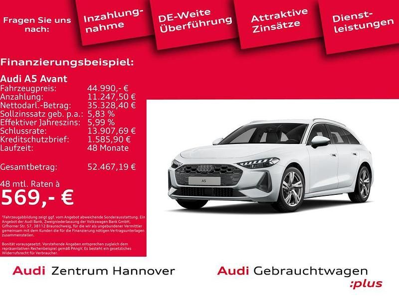 Gebraucht Audi A5 Sport 204 PS (150 kW) 2025 2y gletscherweiß metallic Kombi