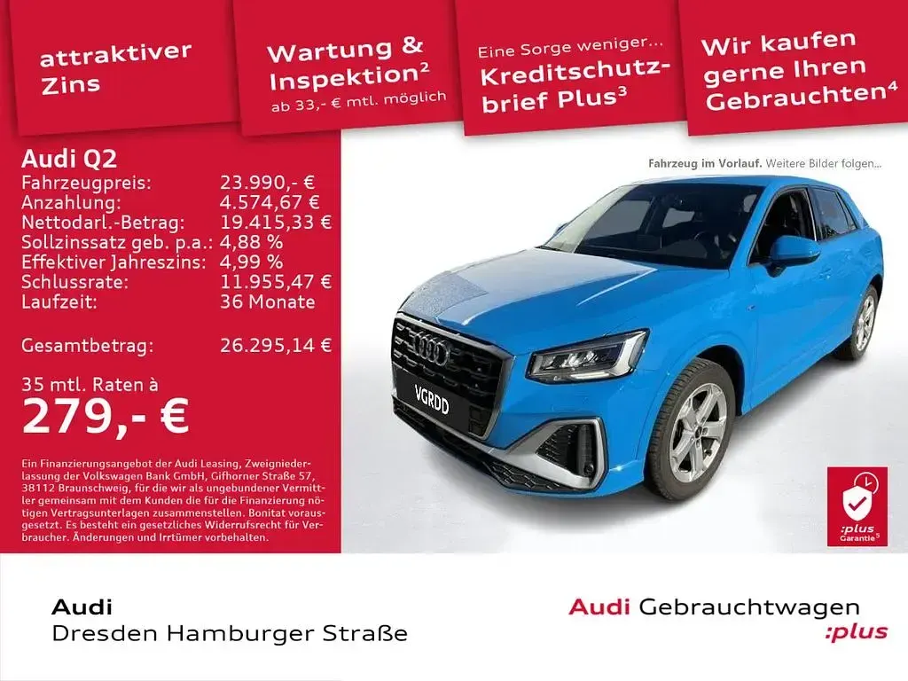 Gebraucht Audi Q2 S-Line 150 PS (110 kW) 2022 Blau SUV