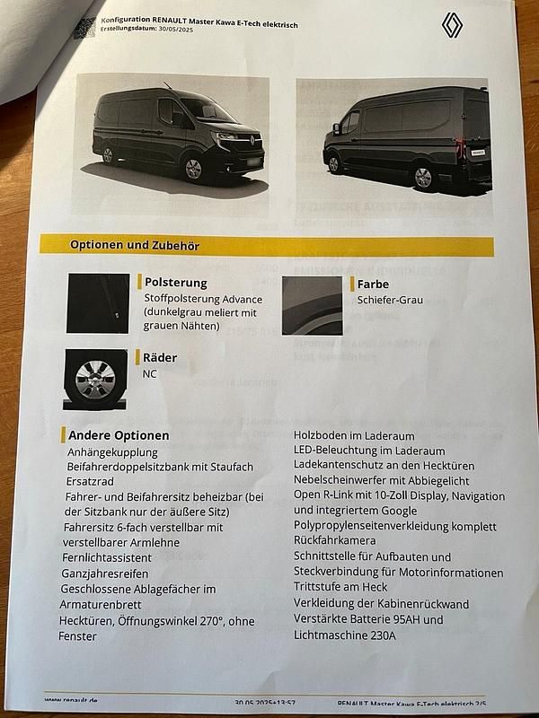 Nowe Renault Master 102 kW (140 KM) 2025 Szary Minivan