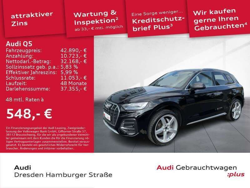 Mythosschwarz metallic Gebraucht 2022 Audi Q5 Ambiente SUV | 42.890 € (Fairer Preis) - Bild 1/3