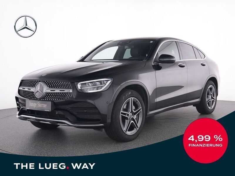Schwarz metalliclack obsidians Gebraucht 2022 Mercedes GLC400d AMG Coupé | 54.885 € (Fairer Preis) - Bild 1/4