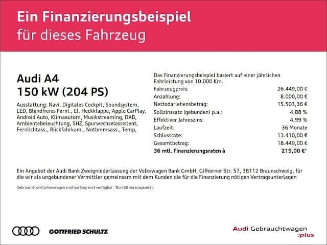 Schwarz Gebraucht 2022 Audi A4 S-Line Kombi | 26.449 € (Guter Preis) - Bild 1/1