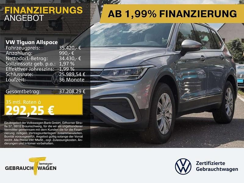 Silber Gebraucht 2024 VW Tiguan Allspace Life SUV | 35.420 € (Guter Preis) - Bild 1/4