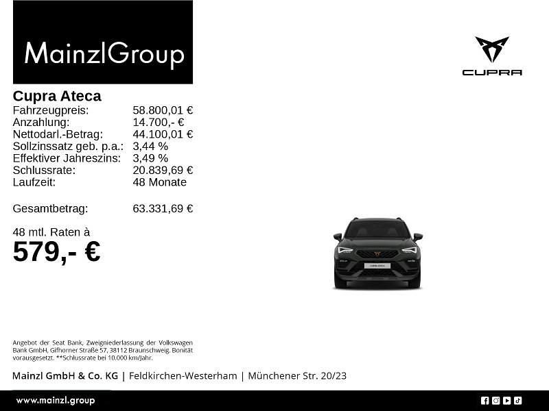 Neu Cupra Ateca VZ 300 PS (220 kW) 2026 Grün SUV