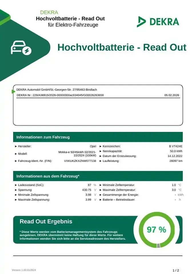 Gebraucht Opel Mokka-e Edition 100 kW (136 PS) 2022 Grün SUV