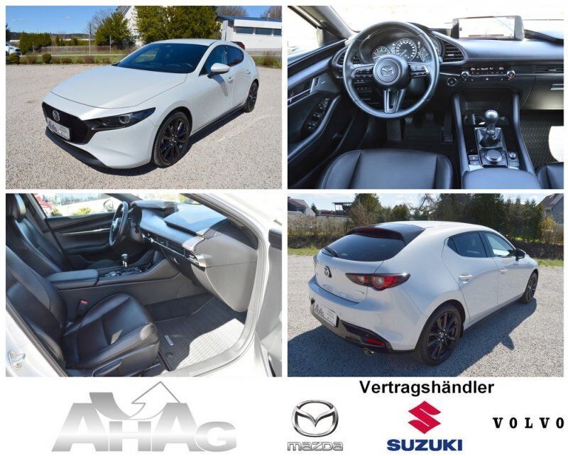 Mondsteinweiß metallic (metallic) Gebraucht 2024 Mazda 3 Exclusive-Line Limousine | 28.950 € (Etwas zu teuer) - Bild 1/4