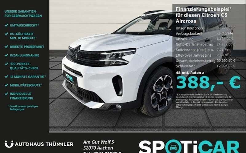 Weiß Gebraucht 2025 Citroën C5 Aircross SUV | 30.990 € (Fairer Preis) - Bild 1/4