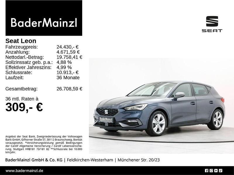 Grau Gebraucht 2022 Seat Leon FR-Line Limousine | 24.430 € (Fairer Preis) - Bild 1/3