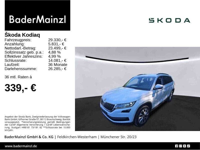 Weiß Gebraucht 2021 Skoda Kodiaq Clever SUV | 29.330 € (Fairer Preis) - Bild 1/3