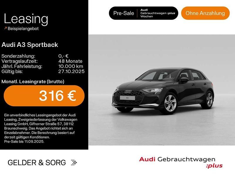 Mythosschwarz metallic Gebraucht 2025 Audi A3 Limousine | 33.980 € (Superpreis) - Bild 1/3