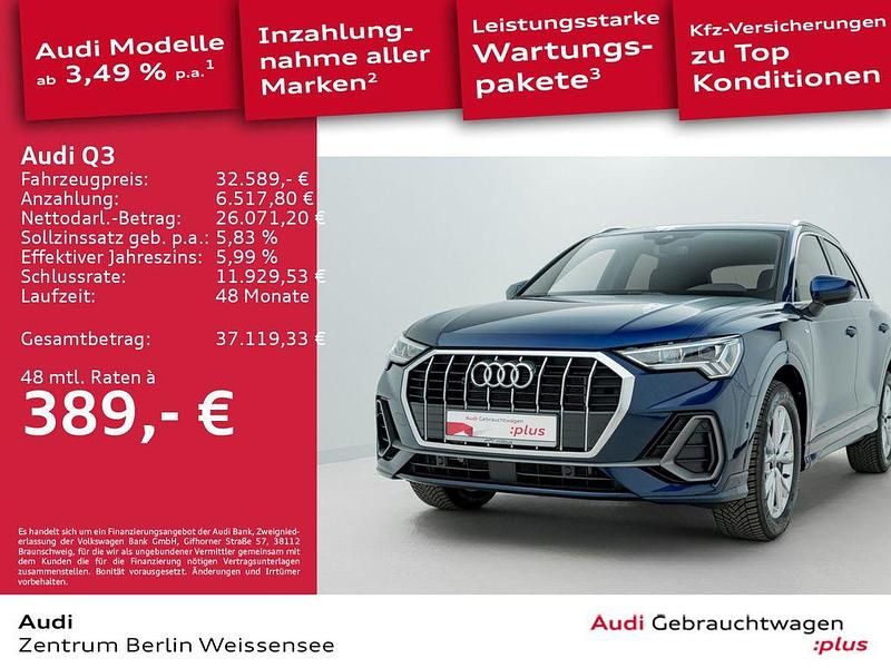 Gebraucht Audi Q3 S-Line 150 PS (110 kW) 2022 Navarrablau metallic SUV