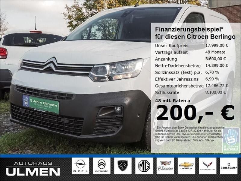 Weiss icy/deckende lackierung Gebraucht 2023 Citroën Berlingo PureTech Van / Kleinbus | 16.959 € (Superpreis) - Bild 1/4