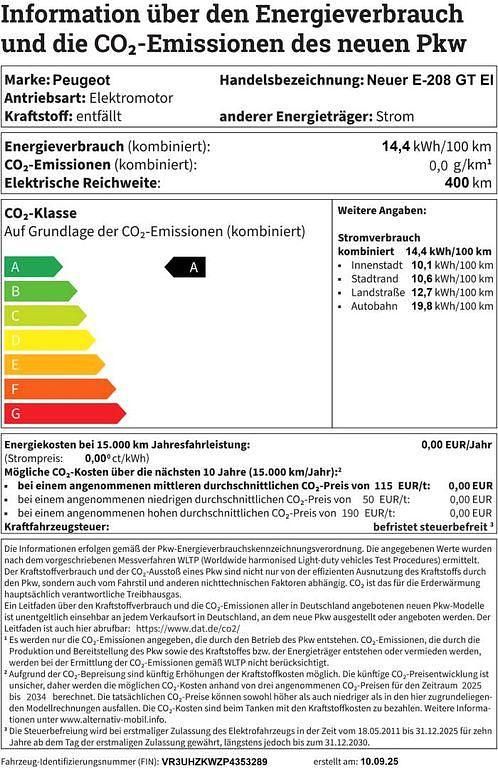 Schwarz Gebraucht 2024 Peugeot e-208 GT Kleinwagen | 30.990 € - Bild 1/1