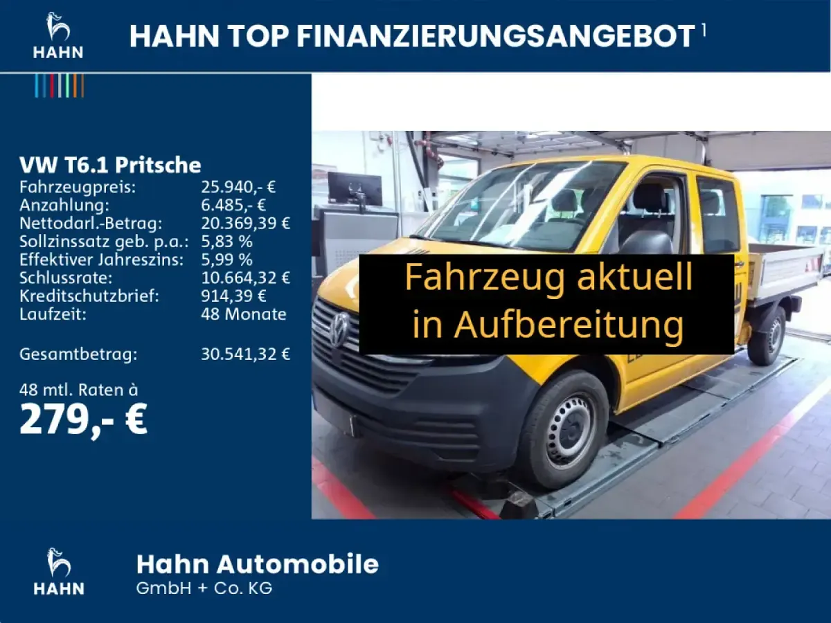 Gebraucht VW T6.1 150 PS (110 kW) 2021 Gelb Van