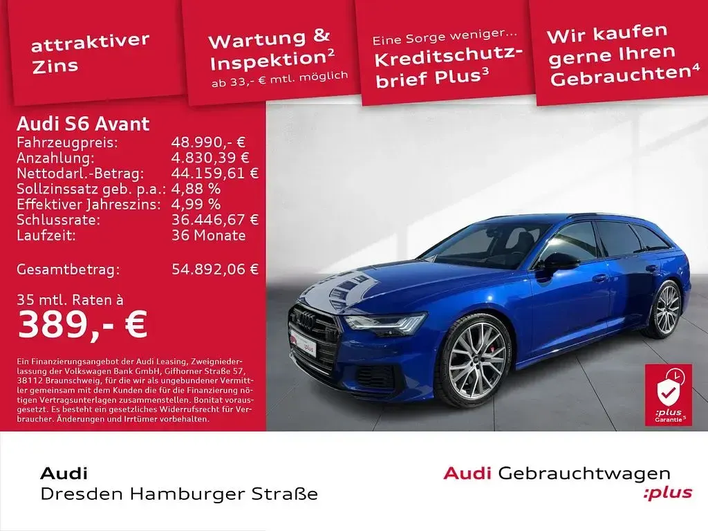 Gebraucht Audi S6 Ambiente 344 PS (253 kW) 2022 Ultrablau metallic Kombi