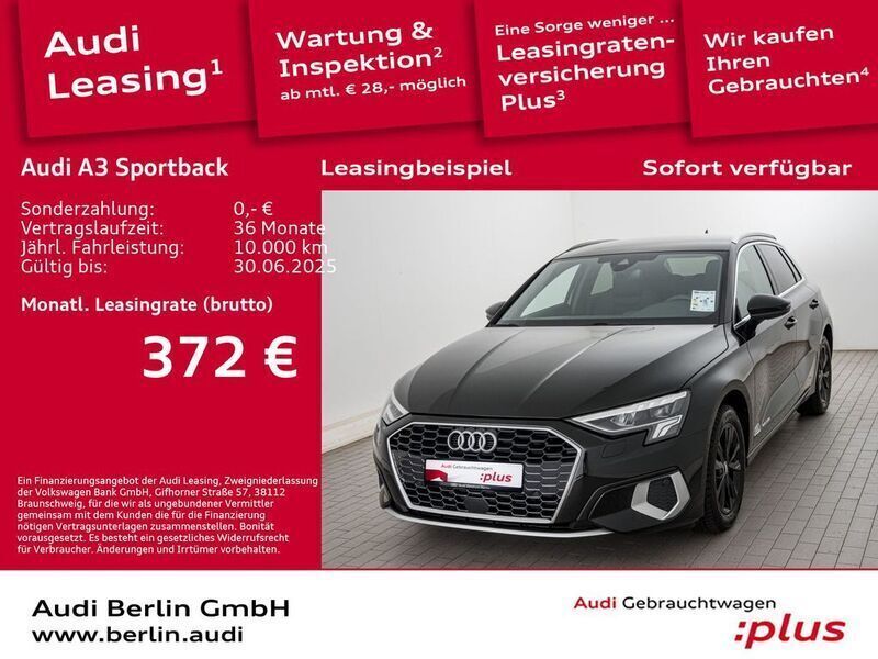 Schwarz Gebraucht 2024 Audi A3 Sportback Advanced Plus Limousine | 33.500 € (Guter Preis) - Bild 1/3
