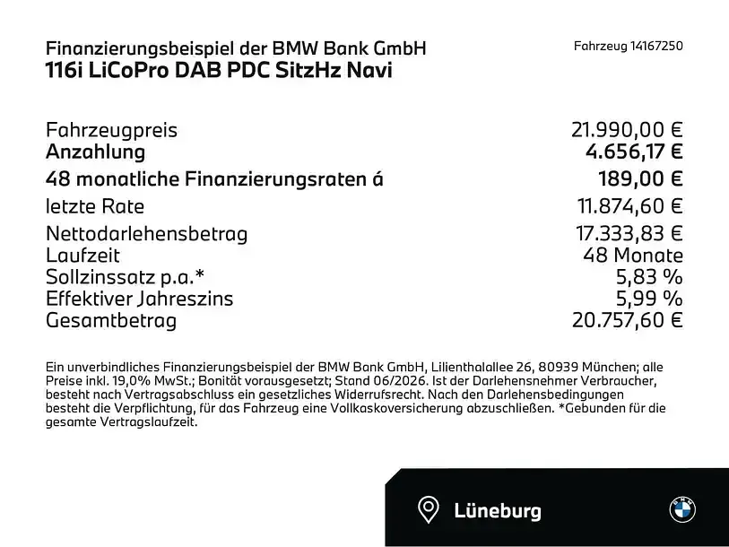 Gebraucht BMW 116 Efficient Dynamics 109 PS (80 kW) 2024 Schwarz (schwarz) Kleinwagen
