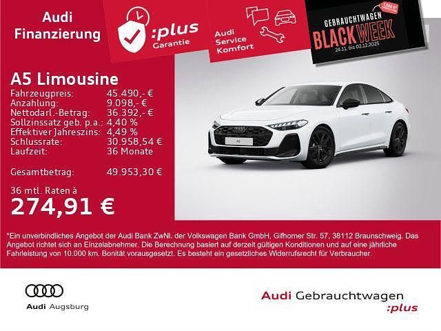 Gletscherweiß metallic Gebraucht 2025 Audi A5 S-Line Limousine | 45.490 € (Guter Preis) - Bild 1/4