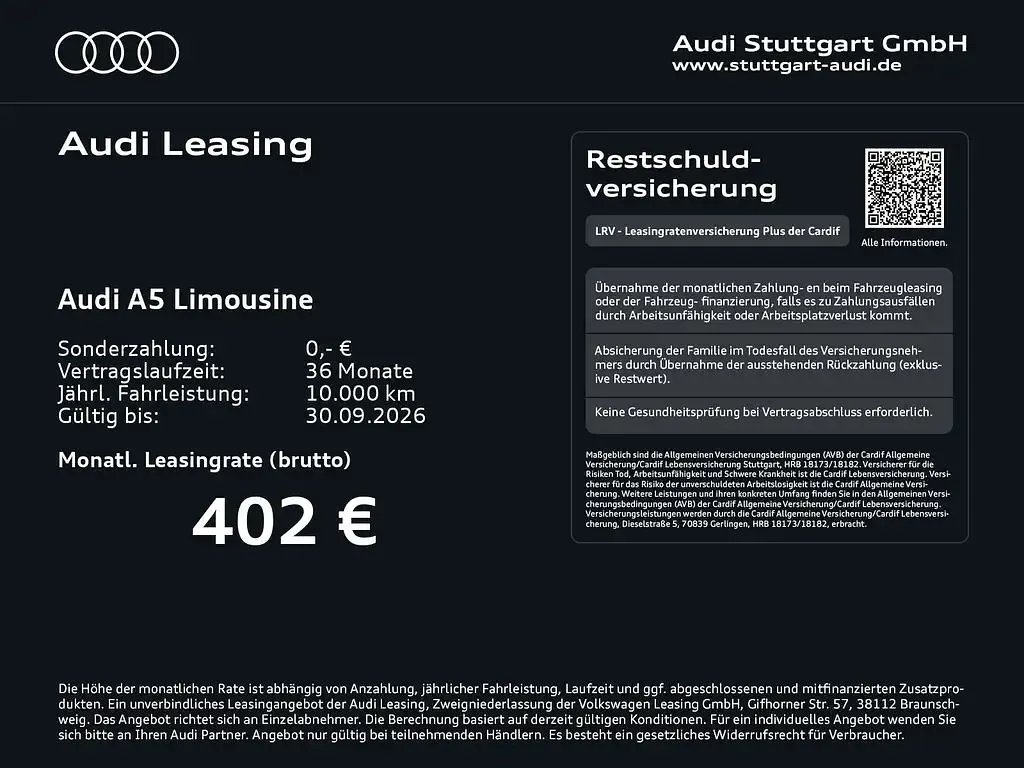 Gebraucht Audi A5 204 PS (150 kW) 2025 Firmamentblau metallic Limousine