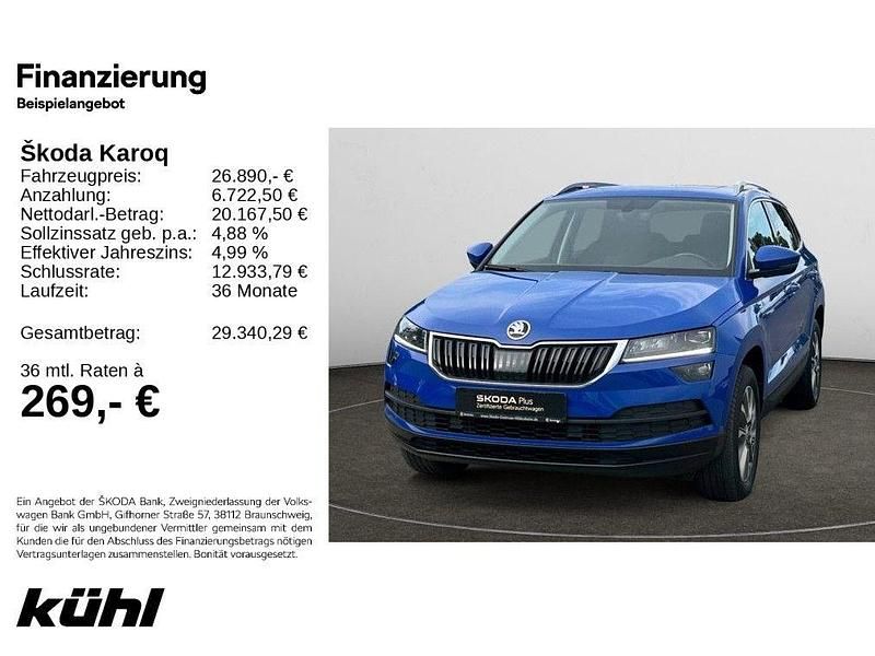 Energyblau Gebraucht 2022 Skoda Karoq Clever SUV | 26.590 € (Fairer Preis) - Bild 1/4