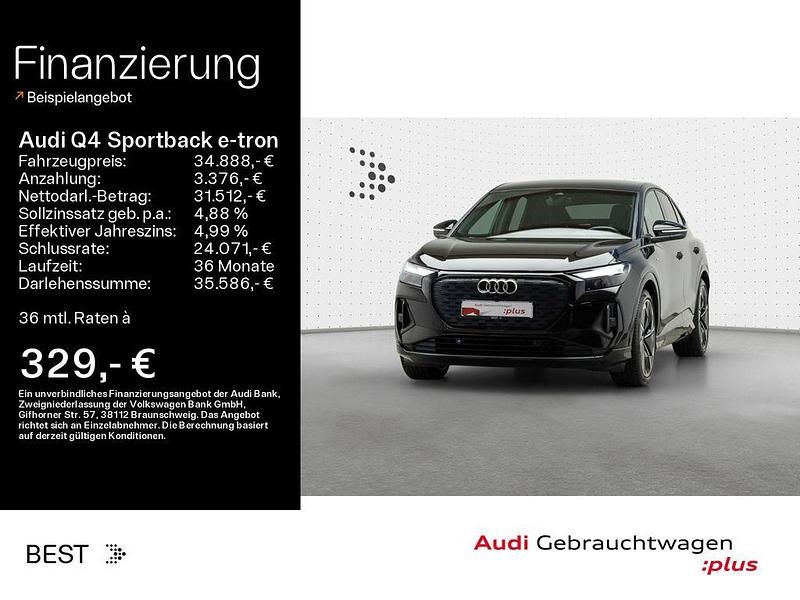 Mythosschwarz metallic Gebraucht 2022 Audi Q4 Sportback e-tron S-Line SUV | 34.888 € (Fairer Preis) - Bild 1/4