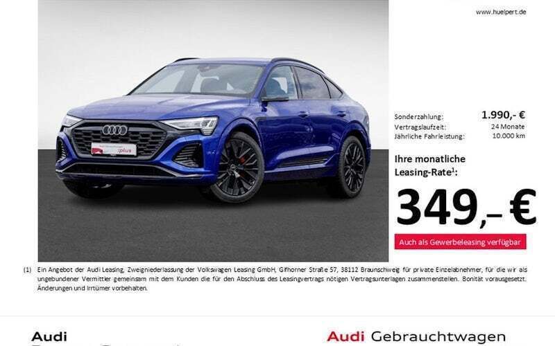 Ultrablau metallic Gebraucht 2024 Audi Q8 Sportback e-tron S-Line SUV | 58.922 € (Teuer) - Bild 1/3