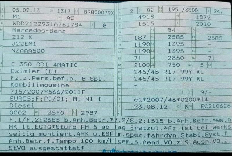 Gebraucht Mercedes E350 265 PS (194 kW) 2013 Schwarz Kombi