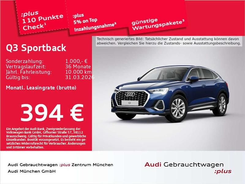 Navarrablau metallic Gebraucht 2025 Audi Q3 S-Line SUV | 41.754 € (Fairer Preis) - Bild 1/1