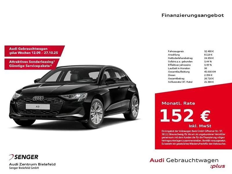 Schwarz Gebraucht 2024 Audi A3 | 32.480 € (Superpreis) - Bild 1/1