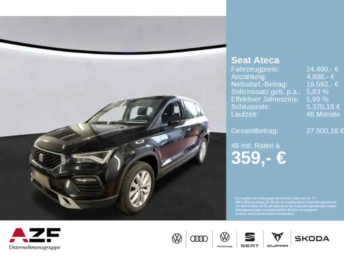 Gebraucht Seat Ateca 4Drive 150 PS (110 kW) 2022 Magic schwarz SUV