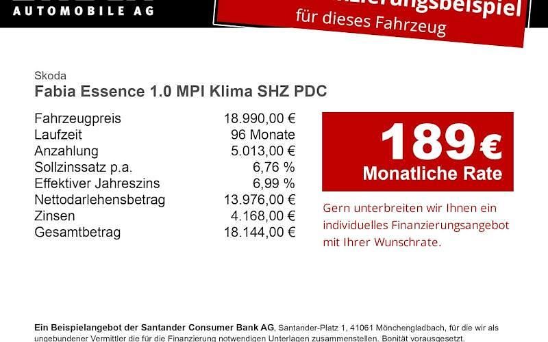 Neu Skoda Fabia Essence 80 PS (58 kW) 2026 Blau Kleinwagen