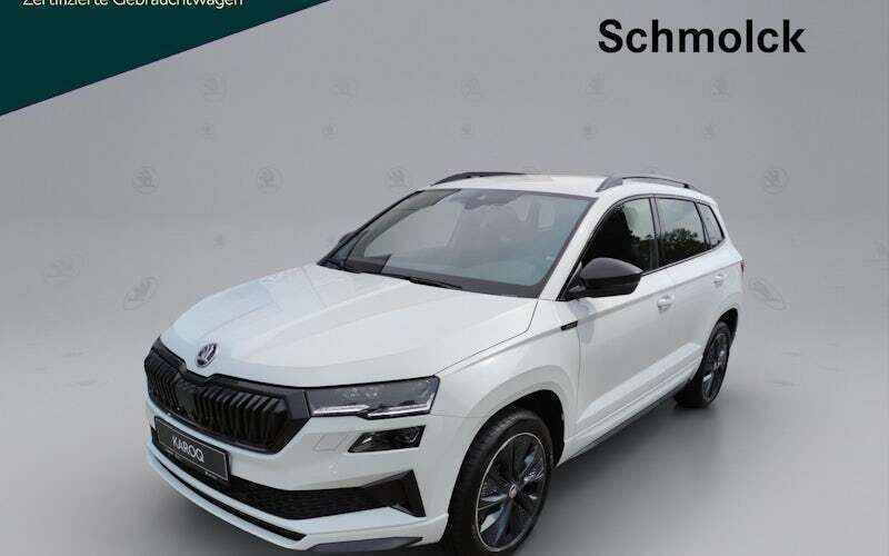 Moonweiß perleffekt met. Gebraucht 2024 Skoda Karoq SportLine SUV | 37.490 € (Etwas zu teuer) - Bild 1/4