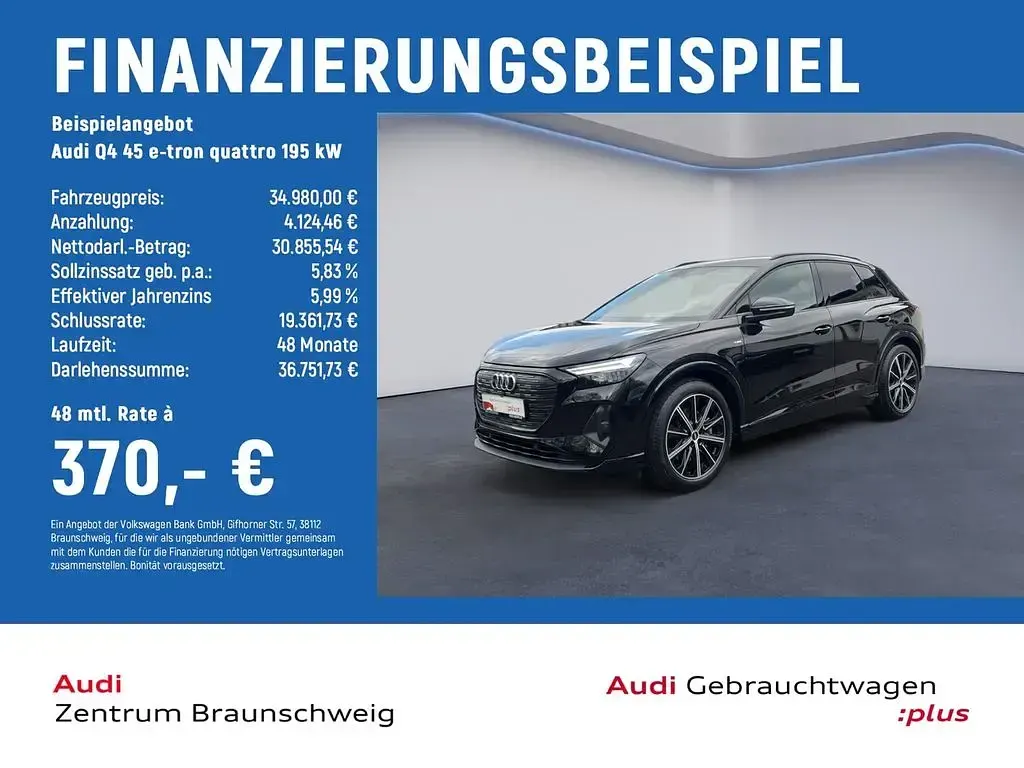 Używany Audi Q4 e-tron Performance 194 kW (265 KM) 2023 Czarny SUV
