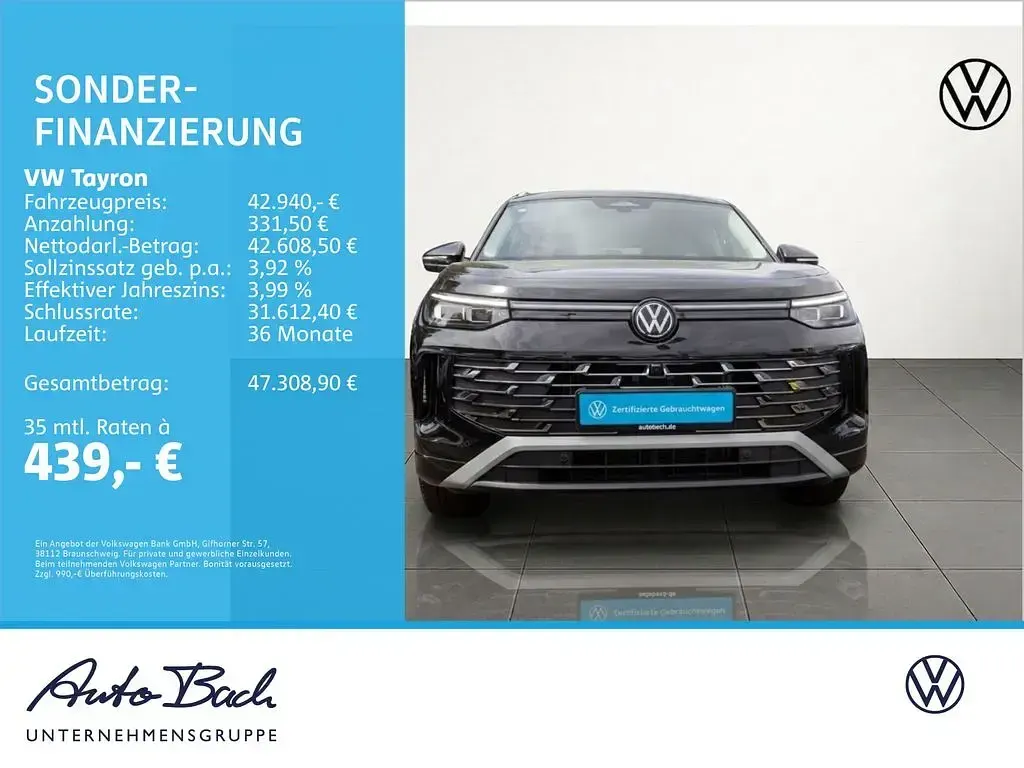 Gebraucht VW Tayron Elegance 204 PS (150 kW) 2025 Schwarz SUV