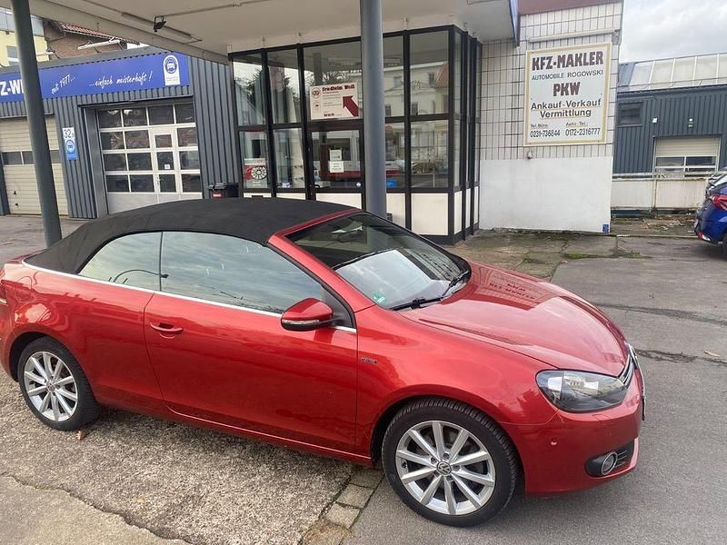 Rot Gebraucht 2015 VW Golf Cabriolet LOUNGE Cabrio | 10.490 € (Superpreis) - Bild 1/4