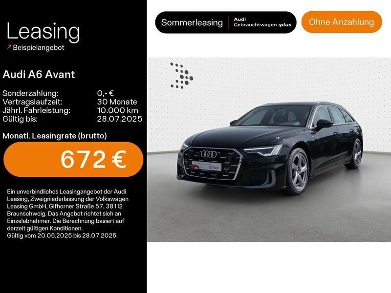 Mythosschwarz metallic Gebraucht 2024 Audi A6 S-Line Kombi | 58.480 € - Bild 1/4