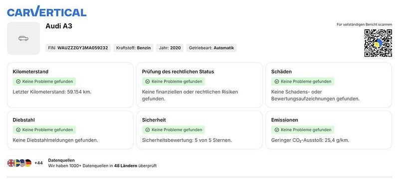 Usata Audi A3 Advanced 204 CV (150 kW) 2020 Blu Berlina