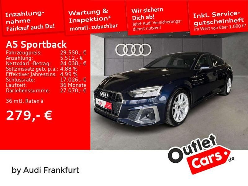 Nachtblau perl. porsche Gebraucht 2022 Audi A5 S-Line Coupé | 29.550 € (Superpreis) - Bild 1/2