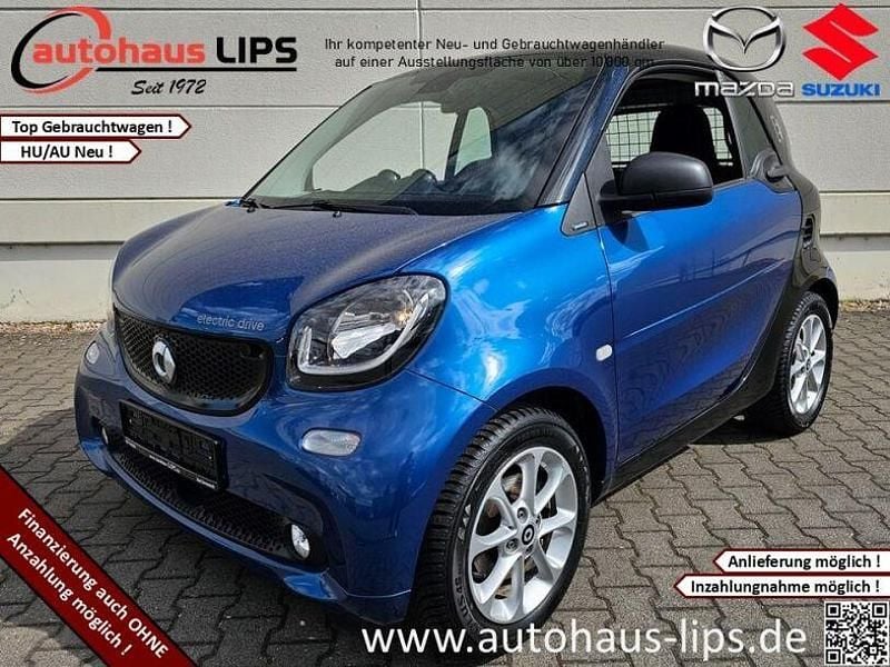 Gebraucht Smart ForTwo Electric Drive Passion 60 kW (82 PS) 2018 Tridionsicherheitszelle schwarz, cbsfarbe blau galaxy Kleinwagen