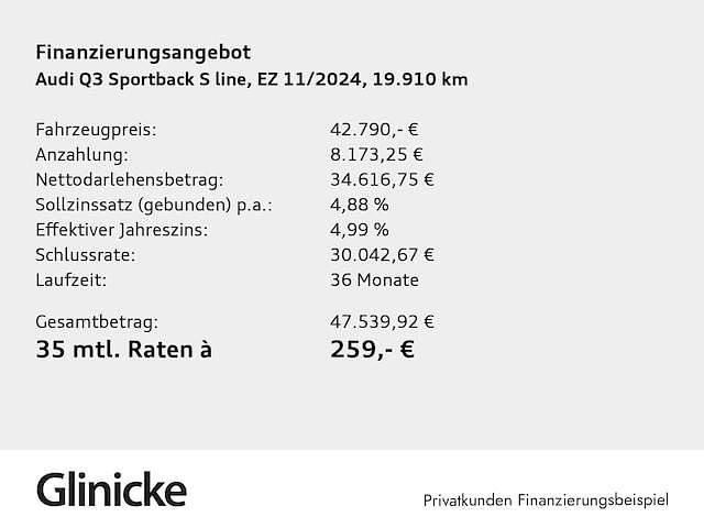 Silber Gebraucht 2024 Audi Q3 Sportback S-Line SUV | 40.970 € (Guter Preis) - Bild 1/2