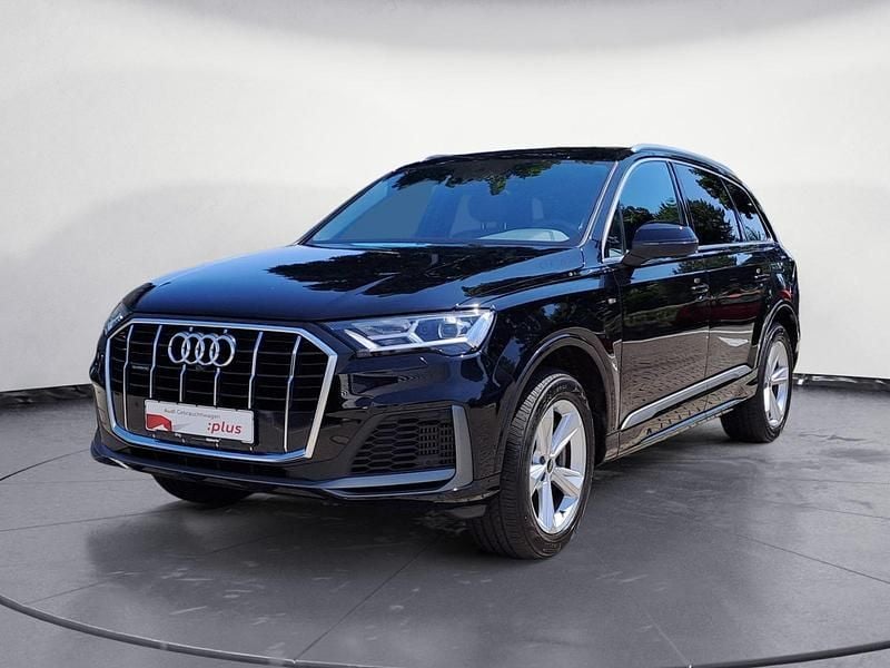 Tiefschwarz Gebraucht 2021 Audi Q7 Design SUV | 46.690 € (Guter Preis) - Bild 1/4