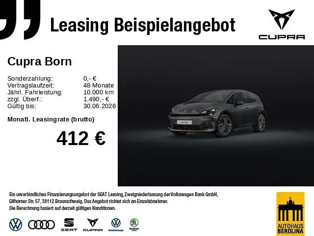 Nuova Cupra Born 139 kW (190 CV) 2026 Grigio Utilitaria