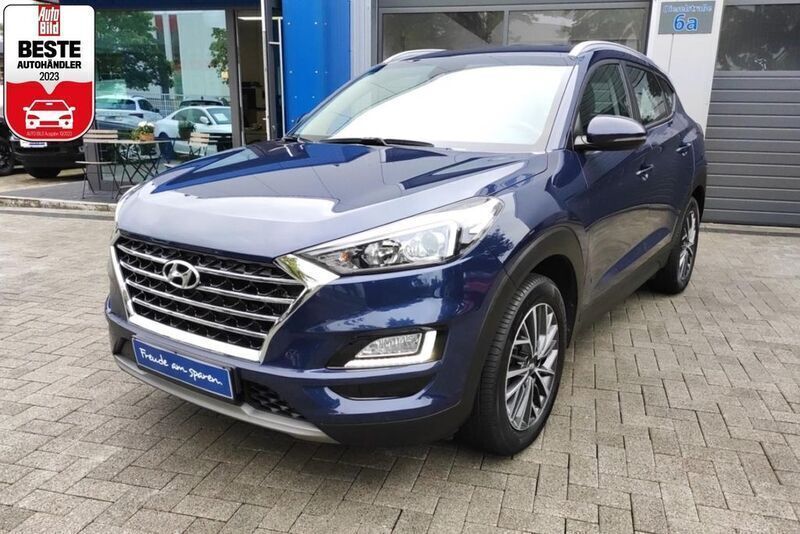 Stellar blue metallic (metallic) Gebraucht 2020 Hyundai Tucson SUV | 21.980 € (Fairer Preis) - Bild 1/4