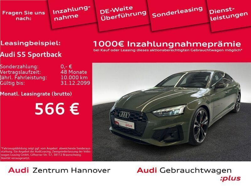 Distriktgrün metallic Gebraucht 2022 Audi S5 Sportback Ambiente Kleinwagen | 51.990 € (Fairer Preis) - Bild 1/4