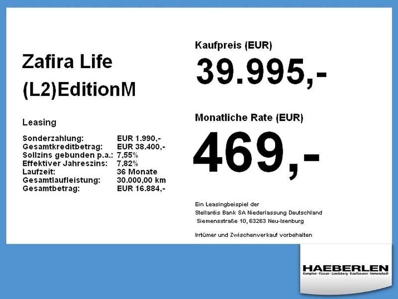 Neu Opel Zafira 177 PS (130 kW) 2025 Kapri grün Van / Kleinbus