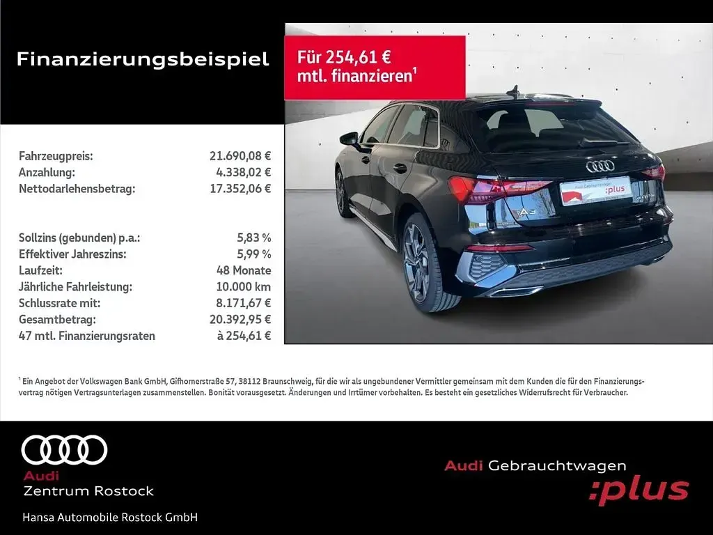 Gebraucht Audi A3 S-Line 204 PS (150 kW) 2022 Schwarz Limousine