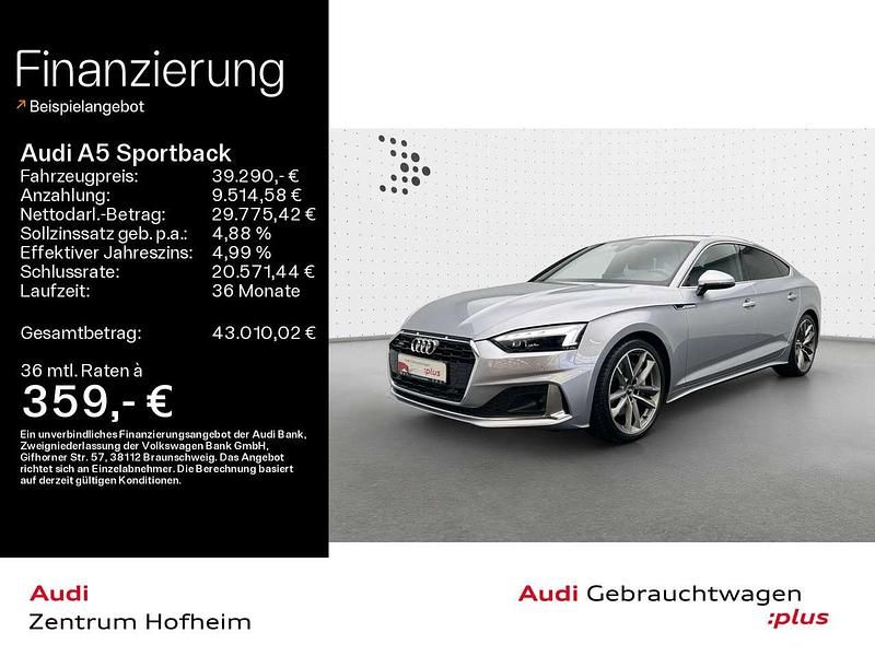 Gebraucht Audi A5 Advanced 265 PS (194 kW) 2023 Florettsilber metallic Coupé