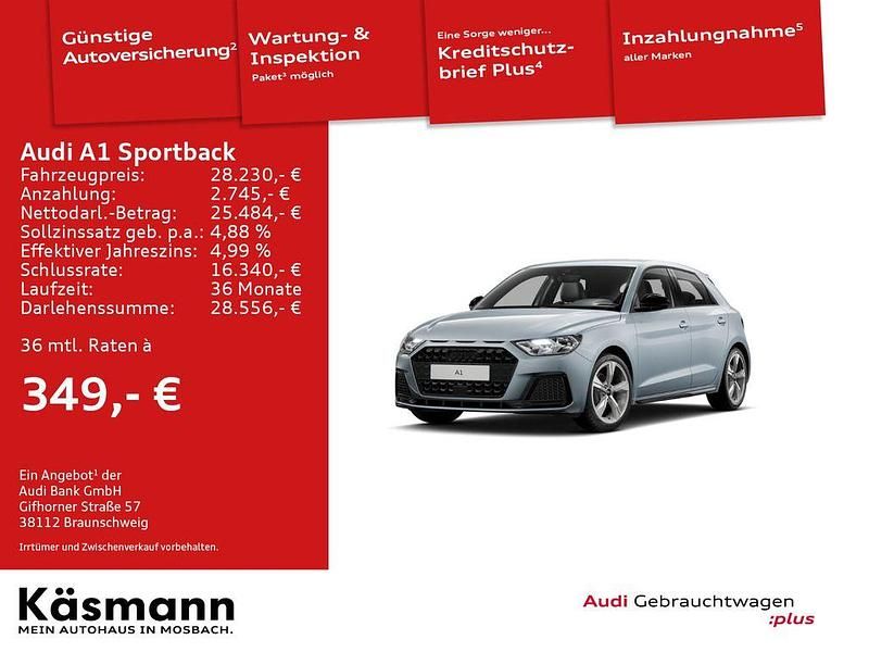 Grau Gebraucht 2025 Audi A1 Sportback Advanced Plus Kleinwagen | 28.230 € (Teuer) - Bild 1/4