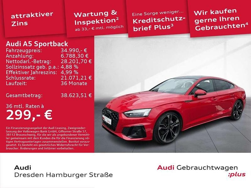 Tangorot metallic Gebraucht 2022 Audi A5 S-Line Coupé | 34.990 € (Fairer Preis) - Bild 1/3